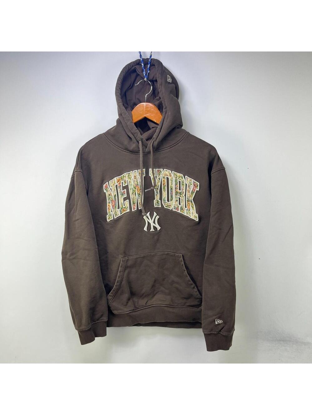 Vintage New York Yankees New Era Brown Hoodie Large